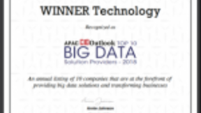 汇纳科技荣获APAC CIOOutlook 2018年“TOP10大数据解决方案提供商”