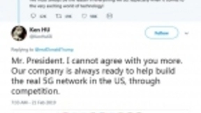 华为轮值CEO胡厚崑回应特朗普：已准备好为美国建设5G