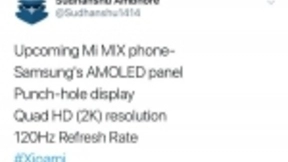 小米MIX新机配置曝光 120Hz屏/挖孔屏设计/即将面世