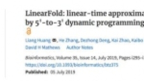 百度向科研机构免费开放世界上现有最快的RNA结构预测网站及算法
