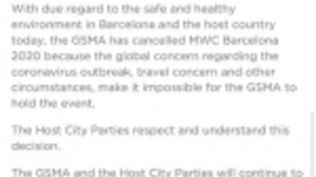 MWC宣布取消今年展会，巴塞罗那直接损失5.36亿美元
