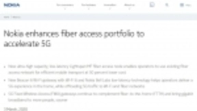 诺基亚扩大光接入产品组合，加速5G和千兆部署
