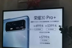 荣耀30 Pro＋价格曝光：或比华为P40 Pro便宜近千元