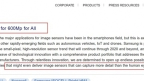 三星欲研发6亿像素图像传感：突破人眼极限