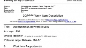中国移动在3GPP牵头成立自治网络分级标准项目