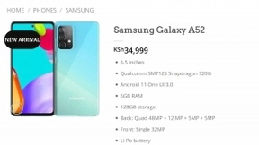 三星Galaxy A52亮相海外电商 详细参数和价格信息曝光