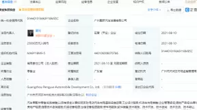 小鹏汽车成立汽车发展公司，注册资本2.5亿