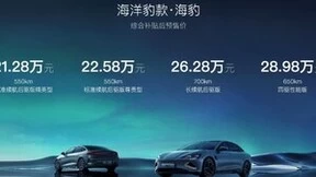 比亚迪CTB技术全球首发，首搭车型海豹同步开启预售，预售价格21.28万元起