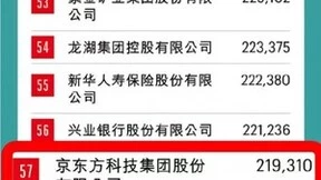 BOE(京东方)连续12年上榜《财富》中国500强 排名跃升至第57位
