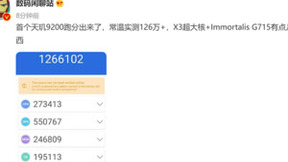 联发科太会造旗舰处理器了！天玑9200安兔兔室温下跑分超过126万