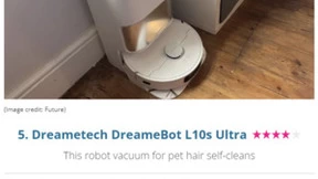 追觅L10s Ultra入选国外权威媒体“2023年最适合宠物毛发清洁扫地机 TOP6”
