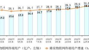 三大运营商蜂窝物联网终端用户达19.05亿户 占比达52.9%