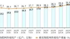 三大运营商蜂窝物联网终端用户达19.05亿户 占比达52.9%