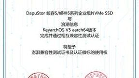 大普微与keyarchOS完成浪潮信息澎湃技术认证