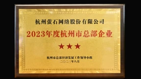 萤石网络获“2023年度杭州市三星级总部企业”认定