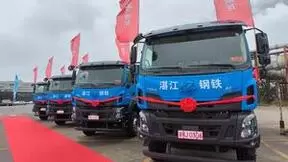 动力充沛，节能降碳，首批乘龙H5换电自卸车交付宝钢湛江钢铁