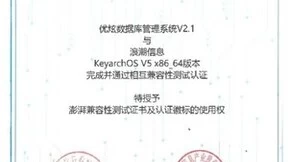 优炫数据库与KeyarchOS完成浪潮信息澎湃技术认证