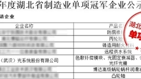 长飞旗下2家子公司入选2023年度湖北省制造业单项冠军企业名单