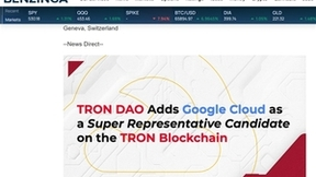 Benzinga：谷歌云正式成为波场TRON超级代表候选人
