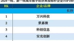 万兴科技入选2024一线/新一线城市数字经济典型标杆企业TOP100