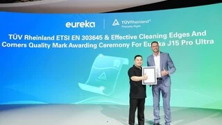 Eureka扫地机器人获TÜV莱茵“高效边角清洁”及ETSI EN 303 645认证