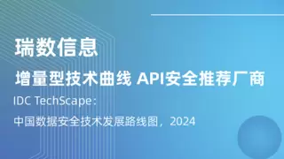 API安全推荐厂商！瑞数信息再度入选IDC《中国数据安全技术发展路线图》