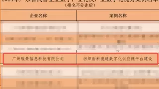 致景科技入选2024年广东省民营企业数字产业化及产业数字化优秀案例