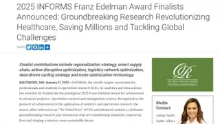 工业工程界的“诺贝尔奖”揭晓，顺丰为2025年唯一中国代表