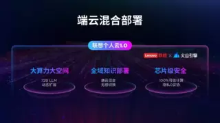 联想与火山引擎合作打造联想个人云1.0，共筑可信智能生态未来