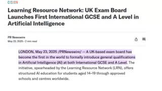 重磅发布：全球首个AI“高考”课程出炉！英国LRN考试局为中学生铺设通往未来的“新赛道”