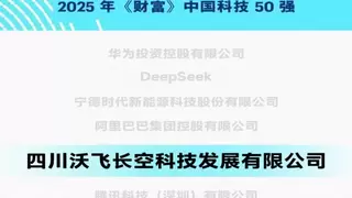 沃飞长空荣登《财富》中国科技50强，低空出行引领未来交通
