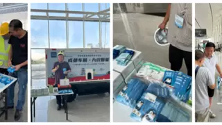 科技也有温度！九识智能无人车成都车展支援搭建，帮工人运物料还送防暑补给