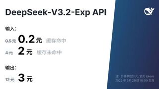 DeepSeek-V3.2-Exp 发布，训练推理提效，API 同步降价