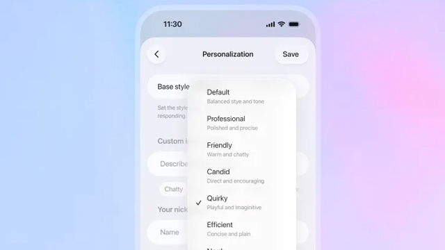 OpenAI正式发布GPT-5.1，ChatGPT可提供8种对话模式