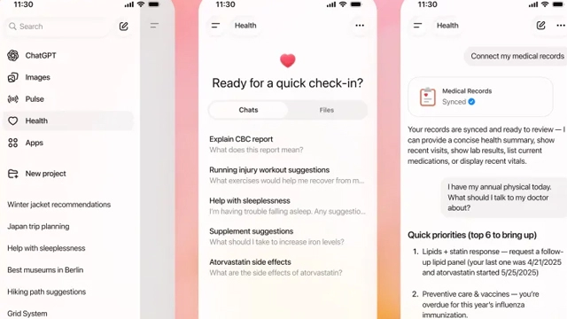 OpenAI推出ChatGPT Health，鼓励用户关联个人医疗记录
