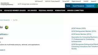 智象未来创始人兼首席执行官梅涛博士当选2025 ACM Fellow