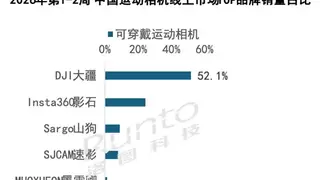 大疆运动相机霸榜中国市场：销额份额超七成 全品类领跑行业发展