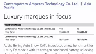 摩根士丹利：宁德时代凝聚态电池树豪华标杆，高端市场或带来更好盈利表现