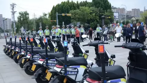 山东枣庄警务巡逻添新装备 九号电动车智能助力交通安全管理